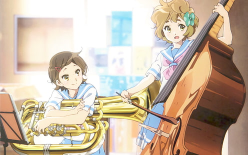 Anime, son!Euphonium, Hazuki Katou, Saphir Kawashima, Fond d'écran HD HD wallpaper