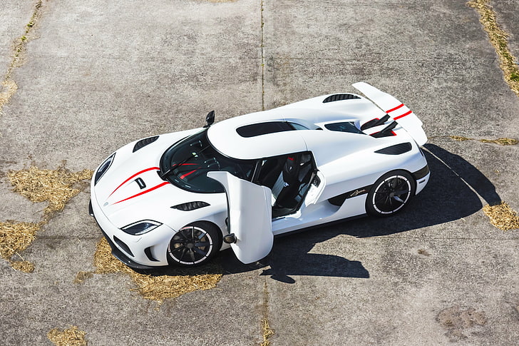white Bugatti Veyron, Koenigsegg, supercar, Agera R, koenigseg, hypercar, HD wallpaper