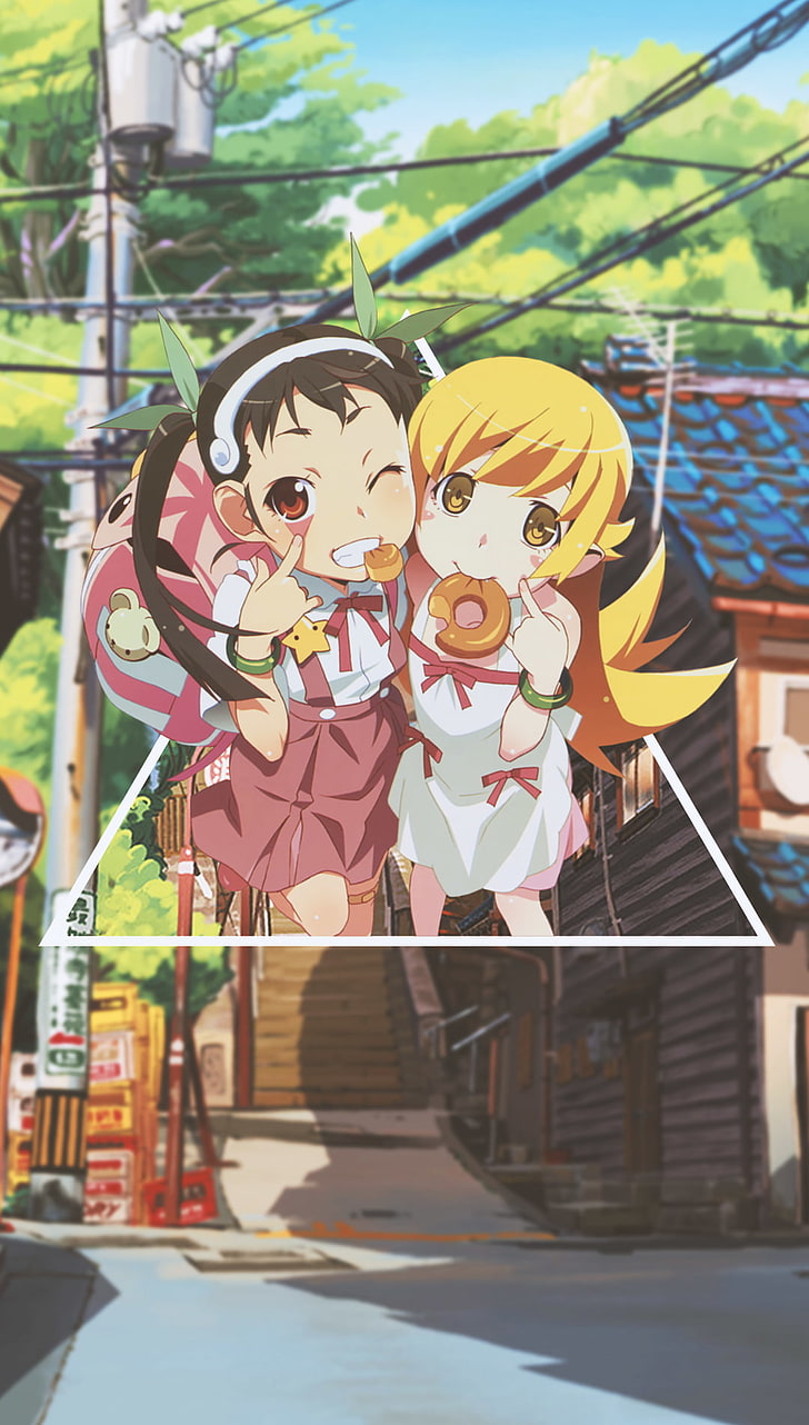 gadis anime, anime, gambar-dalam-gambar, mata merah, mata kuning, Wallpaper HD, wallpaper seluler