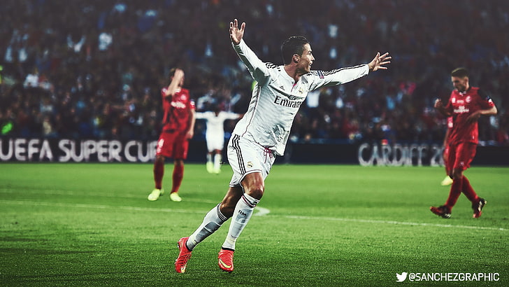 Cristiano Ronaldo wallpaper, Sanchez Graphics, Cristiano Ronaldo, HDR, Real Madrid, soccer, men, sport, HD wallpaper