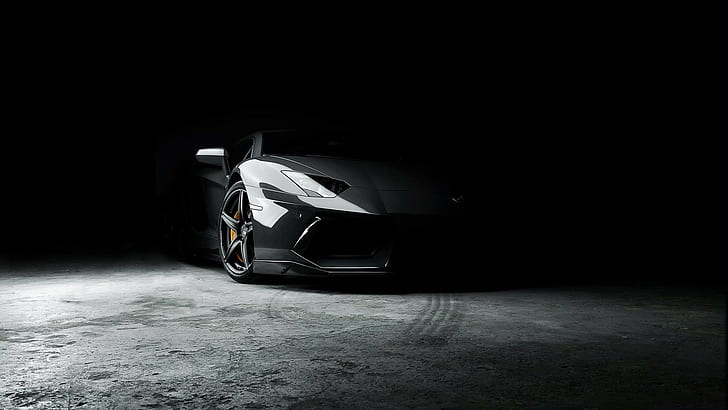 black, car, Lamborghini, Rims, HD wallpaper