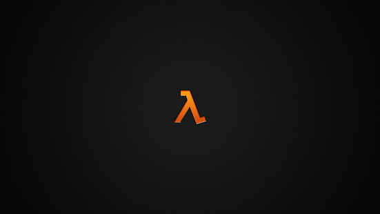 lambda, naranja, minimalismo, Half-Life, oscuro, videojuegos, Fondo de pantalla HD HD wallpaper