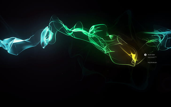 Dark Flame HD HD, grön och blå rök skrivbordsunderlägg, abstrakt, mörk, hd, 3d, flame, HD tapet