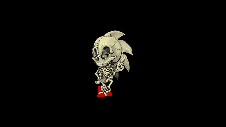 illustration squelette gris, Sonic, squelette, Fond d'écran HD