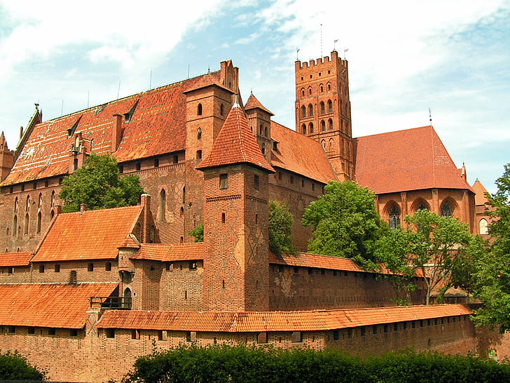 castelo, Malbork, Polônia, ordem teutônica, HD papel de parede