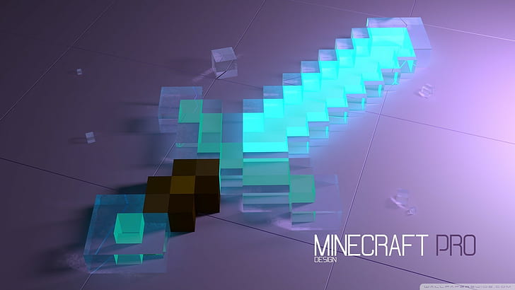 Minecraft, pixels, jogos de vídeo, Diamond Sword, HD papel de parede