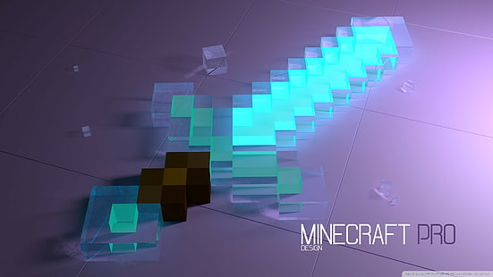 Minecraft, pixels, jogos de vídeo, Diamond Sword, HD papel de parede HD wallpaper