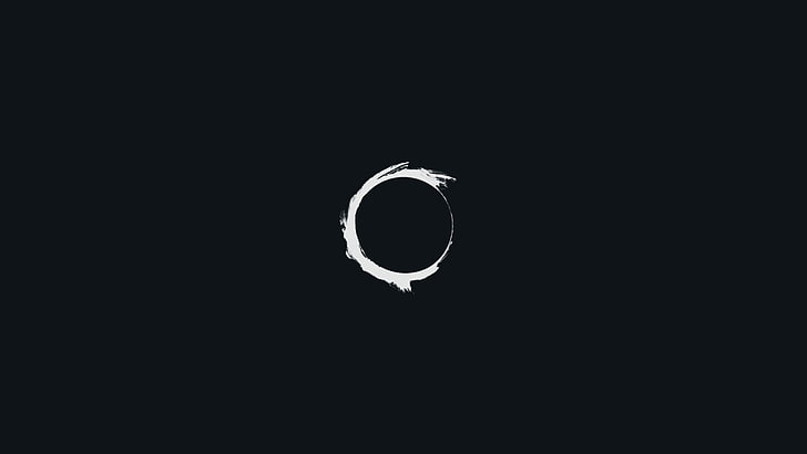 ilustración negra redonda, minimalismo, simple, negro, gris, linterna, Son Lux, portadas de álbumes, Olafur Arnalds, círculo, qi, eclipse, fondo simple, fondo negro, Llegada, Fondo de pantalla HD