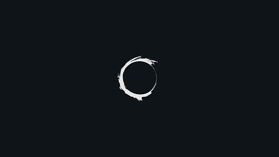 illustration ronde noire, minimalisme, simple, noir, gris, lanterne, Son Lux, couvertures d'album, Olafur Arnalds, cercle, qi, éclipse, fond simple, fond noir, arrivée, Fond d'écran HD HD wallpaper