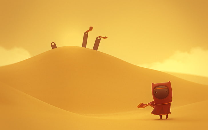 bukit pasir, ilustrasi, Journey (game), video game, desert, Wallpaper HD