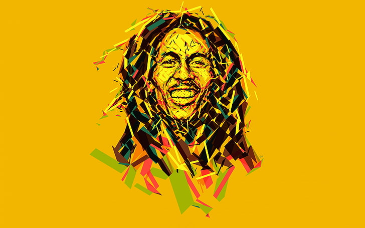8K, Mosaikkunst, Low Poly, 4K, Bob Marley, HD-Hintergrundbild