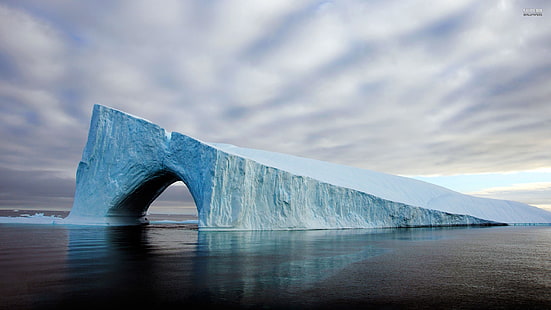 หิมะขาว, ภูมิทัศน์, ธารน้ำแข็ง, น้ำแข็ง, ฤดูหนาว, อาร์กติก, ภูเขาน้ำแข็ง, ทะเล, น้ำ, เมฆ, ธรรมชาติ, วอลล์เปเปอร์ HD HD wallpaper