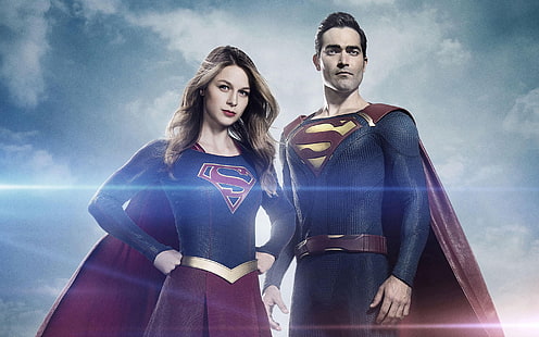 Supergirl and Superman, TV series, superman and superwoman, Supergirl, Superman, TV, Series, HD wallpaper HD wallpaper