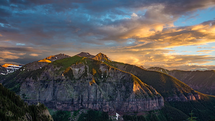 sunrise, landscape, mountains, HD wallpaper