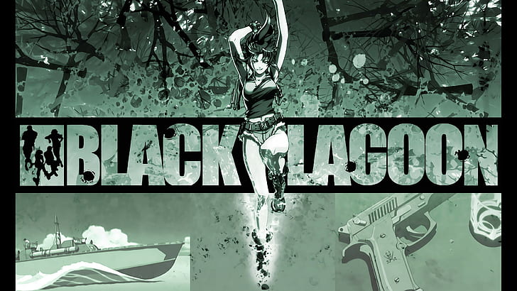 Black Lagoon, Revy, pistol, HD tapet