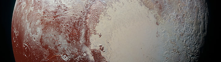 biały i brązowy dywanik kwiatowy, Pluton, kosmos, NASA, Tapety HD