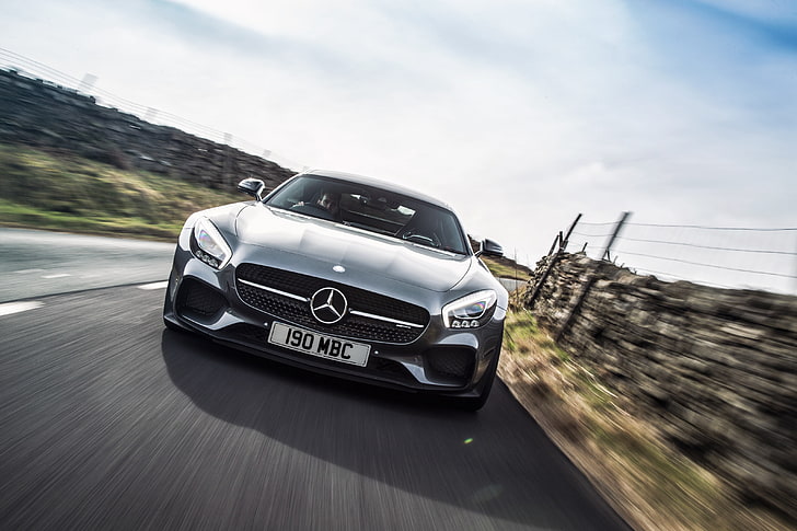Mercedes, AMG, wersja brytyjska, 2015, wydanie 1, GT S, C190, Tapety HD