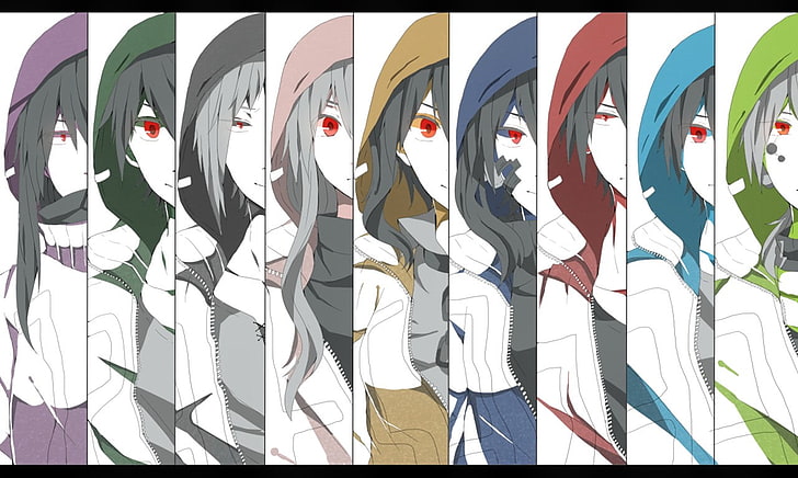 fond d'écran de collage de personnage d'anime féminin, projet Kagerou, Fond d'écran HD