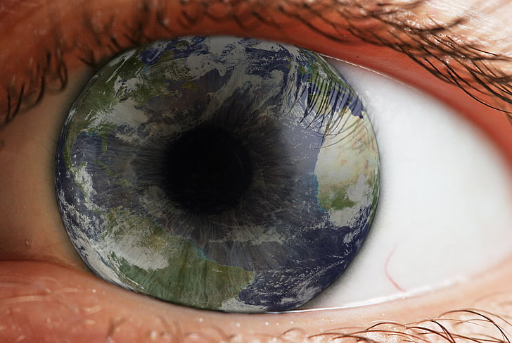 오른쪽 인간의 눈, 눈, 지구, HD 배경 화면