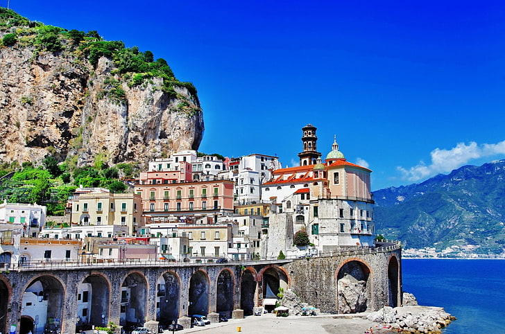 Kota, Positano, Italia, Salerno, Wallpaper HD