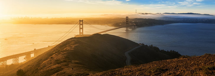 منظر طبيعي ، جسر ، سان فرانسيسكو ، جسر البوابة الذهبية، خلفية HD