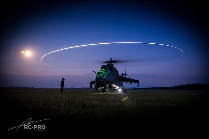 avión, Mil Mi-24, helicóptero, Fondo de pantalla HD