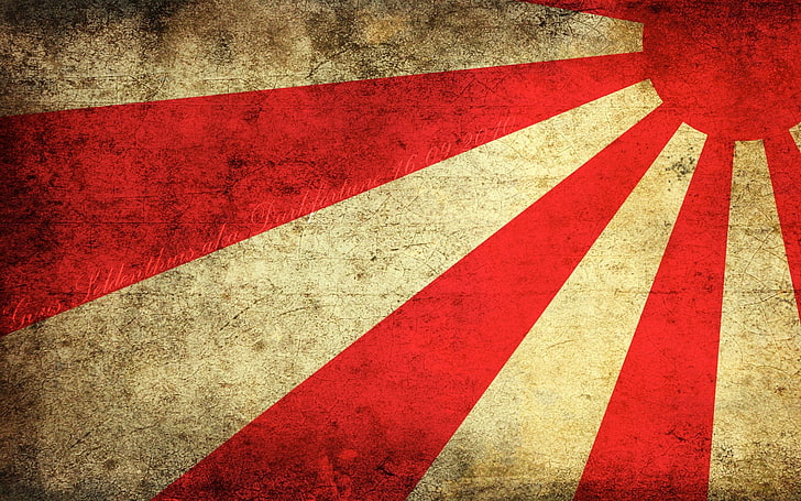red, white, and yellow area rug, simple background, artwork, Sun, abstract, grunge, HD wallpaper