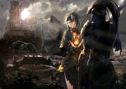 Dark Souls III, Feuerwächter, Protagonist, Kunstwerk, Anime-Stil, Anime, HD-Hintergrundbild HD wallpaper
