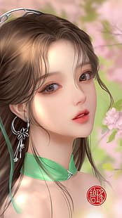 판타지 소녀, 애니메이션 소녀, 중국 복장, HD 배경 화면 HD wallpaper