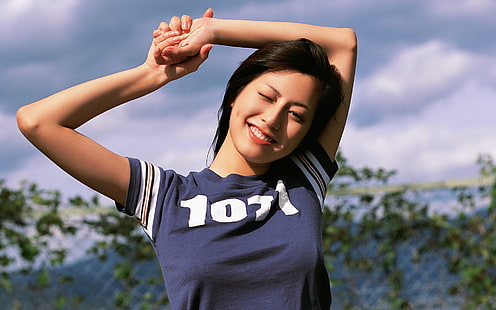 Asian, Frauen, Japan, Yumi Sugimoto, lächelnd, Modell, HD-Hintergrundbild HD wallpaper