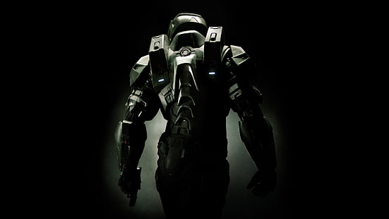 armadura cinza, Halo, Master Chief, HD papel de parede HD wallpaper