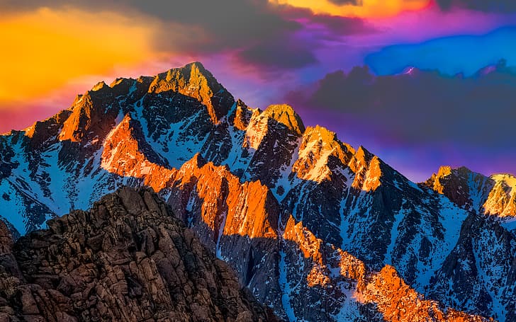 mountain pass, mountain view, colorful, pegunungan, pemandangan, HD wallpaper