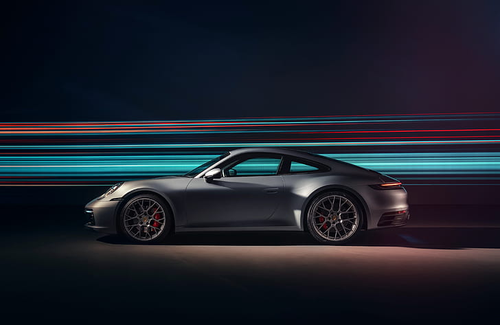 911, Porsche, vista lateral, Carrera 4S, 2019, Fondo de pantalla HD