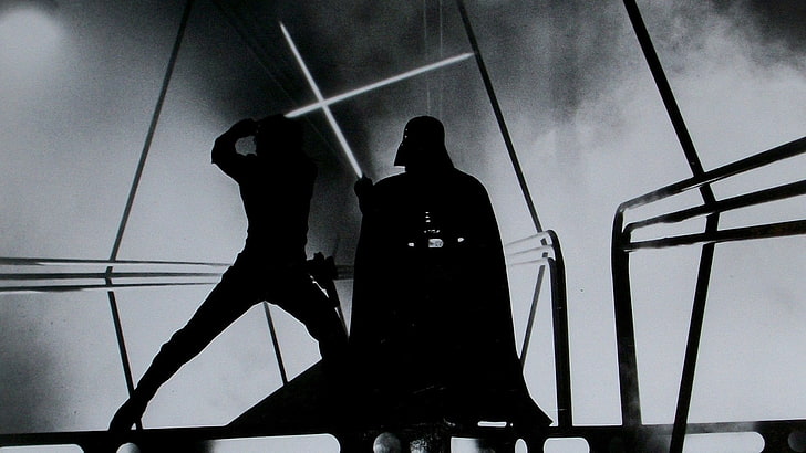 صورة ظلية Star Wars Darth Vader ورق الجدران ، حرب النجوم ، الخيال العلمي ، الفن الرقمي، خلفية HD
