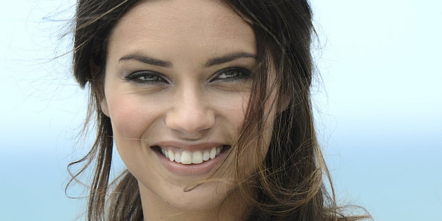 Adriana Lima, modelo, atriz, sorriso, rosto de mulher, Adriana Lima, modelo, atriz, sorriso, HD papel de parede HD wallpaper
