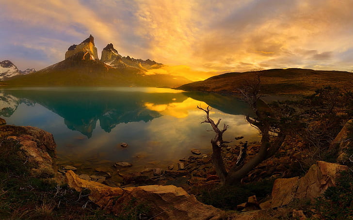 Günbatımı Milli Parkı Torres Del Paine Patagonya 2560 × 1600 Hd Duvar Kağıdı, HD masaüstü duvar kağıdı