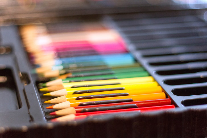 color pen lot, colored pencils, set, multicolored, HD wallpaper