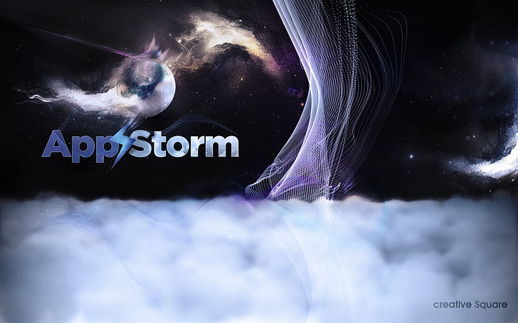 App storm, Apple, Mac, Lightning, Sky, Lilac, HD wallpaper
