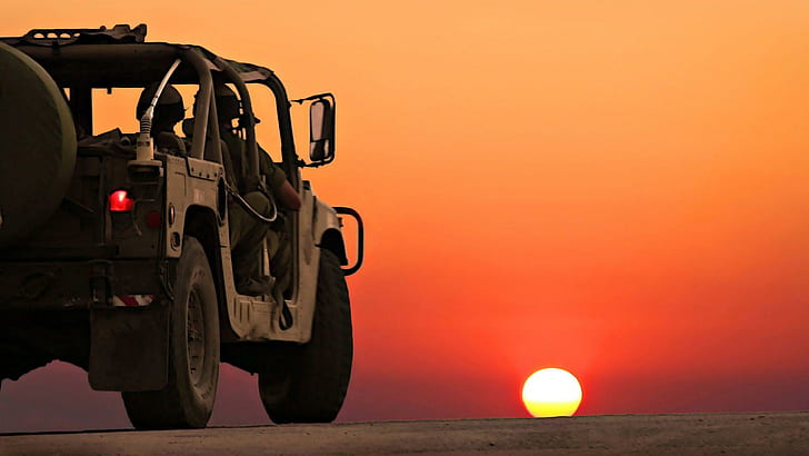 Vehicule Militare In Desert, gray wrangler, desert, military, sand, cars, HD wallpaper