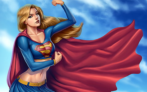 Pintura de Supergirl, Supergirl, Superman, superhéroe, superheroínas, obras de arte, afectación, como superman, Fondo de pantalla HD HD wallpaper