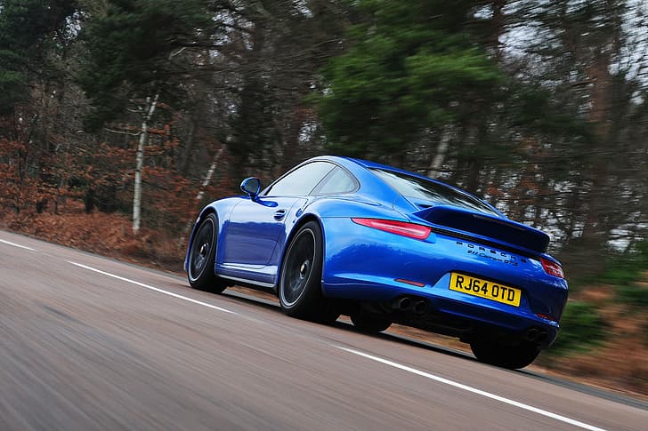 car, machine, blue, 911, Porsche, sports car, road, Coupe, Carrera 4 GTS, HD wallpaper