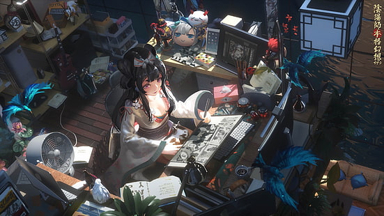 Anime, Original, Mädchen, Onmyoji, Zimmer, HD-Hintergrundbild HD wallpaper
