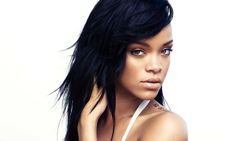 Rihanna, wajah, wanita, ebony, selebriti, penyanyi, musik, Wallpaper HD