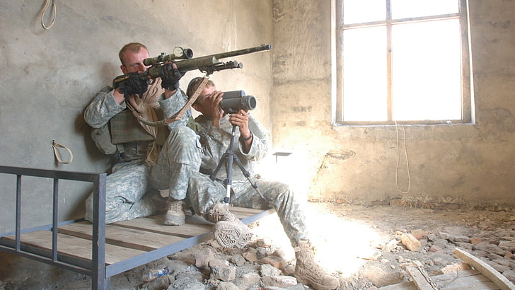 Афганистан, армия, оръжия, m24, m24sws, снайперист, soldat, войници, spotter, война, HD тапет