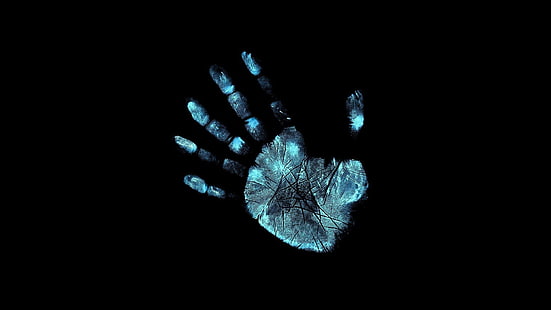 left human hand print, handprints, black background, Fringe (TV series), hands, HD wallpaper HD wallpaper