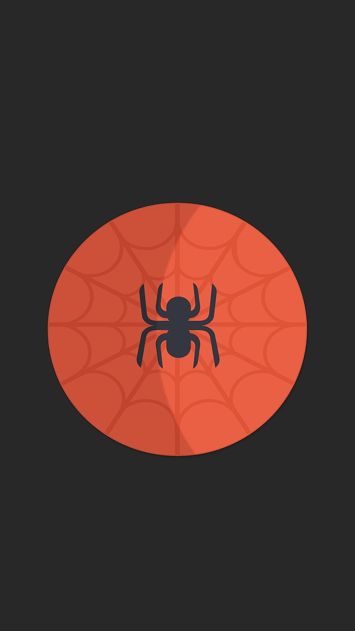 logo Spider nero, supereroe, Spider-Man, minimalismo, Sfondo HD, sfondo telefono