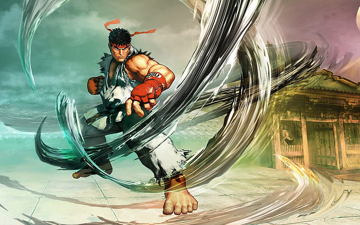 Ryu Street Fighter V, ulica, wojownik, Tapety HD