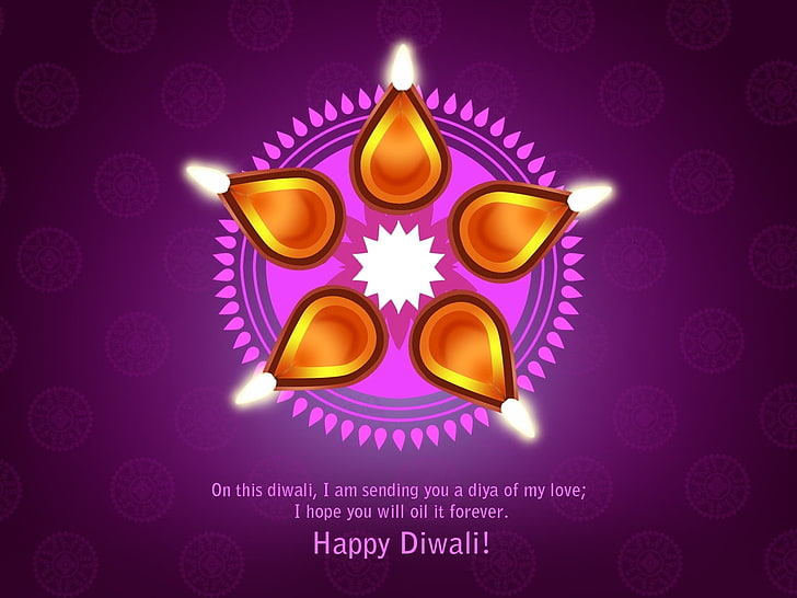 Feliz Diwali aspas desejos, fundo roxo com sobreposição de texto, festivais / festas, Diwali, festival, férias, citações, HD papel de parede
