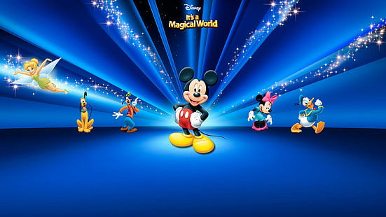 Disney Mickey Mouse Dünyası, disney büyülü bir dünya posteri, disney, dünya, mickey, fare, HD masaüstü duvar kağıdı HD wallpaper
