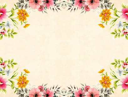 bunga, latar belakang, kartu pos, template, kosong, Wallpaper HD HD wallpaper